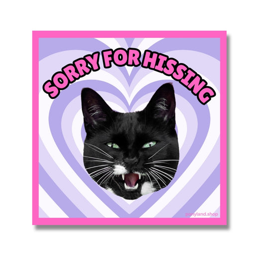 'Sorry for Hissing' Sumi Sticker